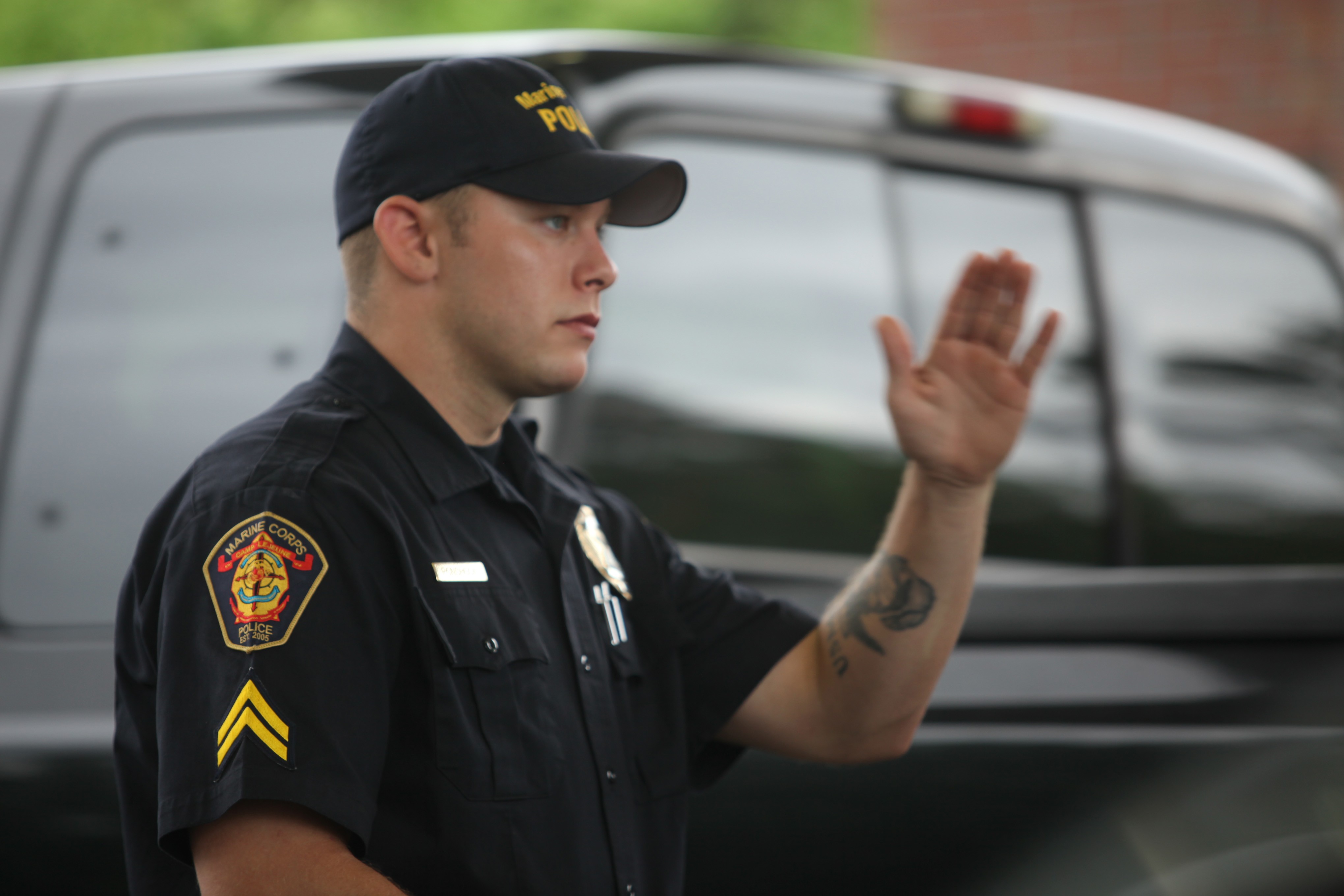 USMC Police Officer on patrol